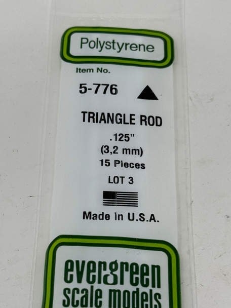 Evergreen 5-776 - .125 Triangle Rod 15 PACK  -