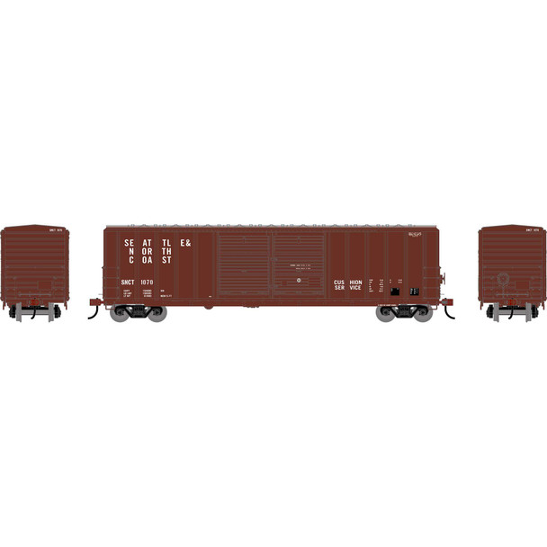 Athearn 2924 - 50' FMC 5077 Centered Double Door Box Car Seattle & North Coast (SNCT) 1070 - HO Scale