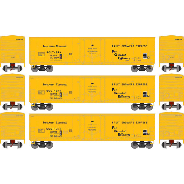 Athearn 2070 - 50' Youngstown Plug Door Box Car (3) Southern (SOU) 792710/792712/792715 - HO Scale