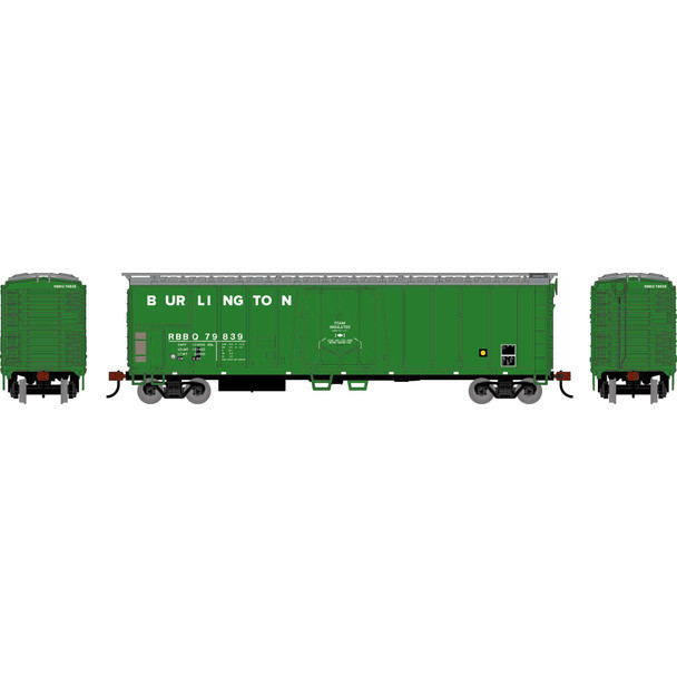 Athearn Roundhouse 3057 - 50' Exterior Post Mechanical Reefer Chicago, Burlington & Quincy (CB&Q) RBBQ 79839 - HO Scale