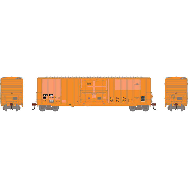 Athearn 2792 - 50' FMC 5327 12' Plug Door Box Car Riverport Railroad (RVPR) 77000 - HO Scale