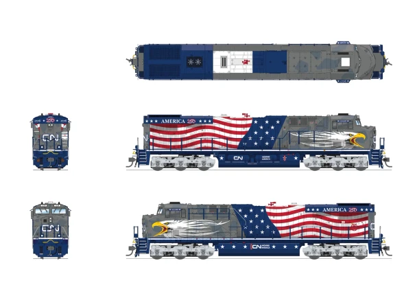 PRE-ORDER: Broadway Limited 10822 - Diecast GE ES44AC (Paragon4 Sound/DC/DCC/Smoke) Canadian National (CN) 1776 "Screaming Eagle" - HO Scale