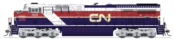 PRE-ORDER: Broadway Limited 10824 - Diecast GE ES44AC (Paragon4 Sound/DC/DCC/Smoke) Canadian National (CN) 2026 "Air Force One" - HO Scale