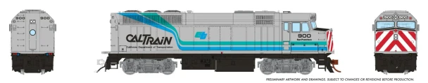PRE-ORDER: Rapido 1043007 - EMD F40PH (DC Silent) Caltrain (JPBX) 900 As-Delivered - HO Scale