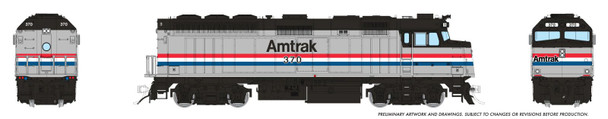 PRE-ORDER: Rapido 1043506 - EMD F40PH (DCC and Sound) Amtrak (AMTK) 406 Phase III w/ Ditchlights - HO Scale