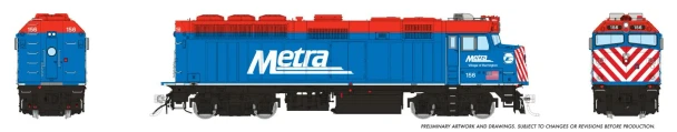 PRE-ORDER: Rapido 1043523 - EMD F40PH-2 (DCC and Sound) Metra (METX) 164 Blue Scheme w/ Ditchlights - HO Scale