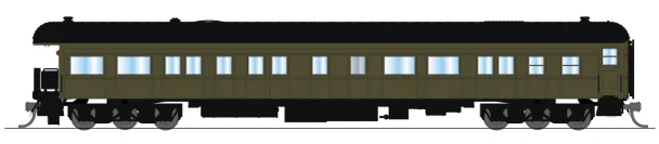 PRE-ORDER: Broadway Limited 10782 - Business Car Unlettered Pullman Green w/ Balloon Roof - N Scale