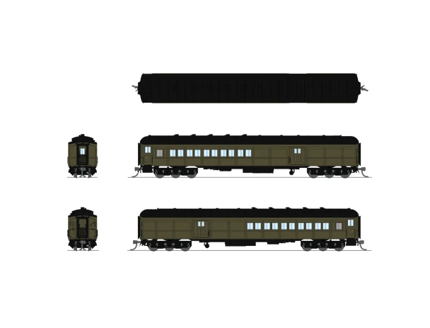 PRE-ORDER: Broadway Limited 10802 - Coach-Baggage Combine Unlettered Pullman Green - N Scale