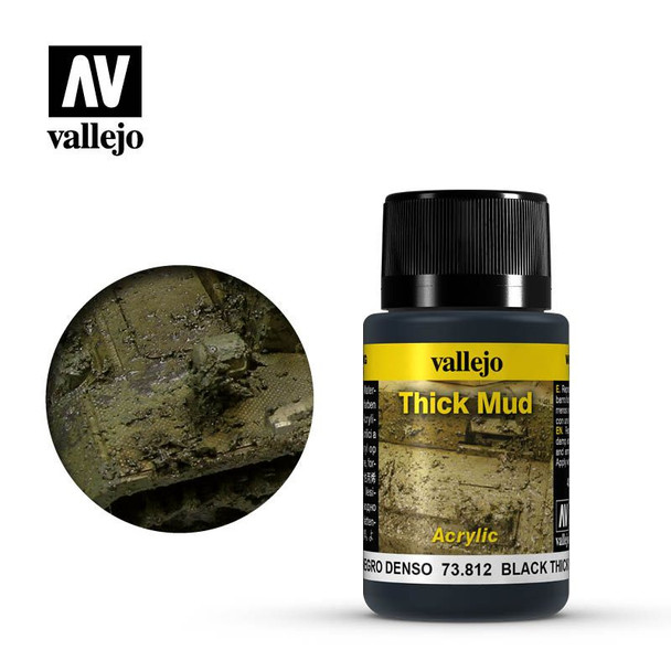 Vallejo 73812 - Weathering Effects Black Mud 40mL -
