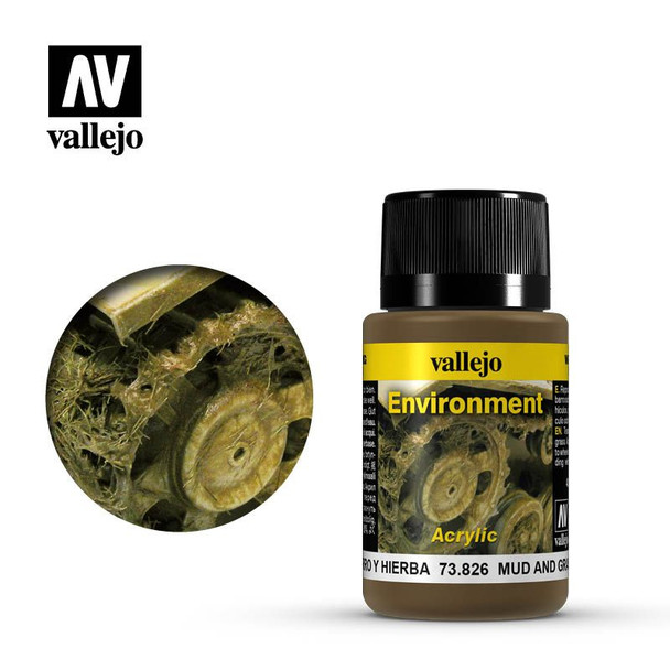 Vallejo 73826 - Weathering Effects Mud and Grass 40mL -