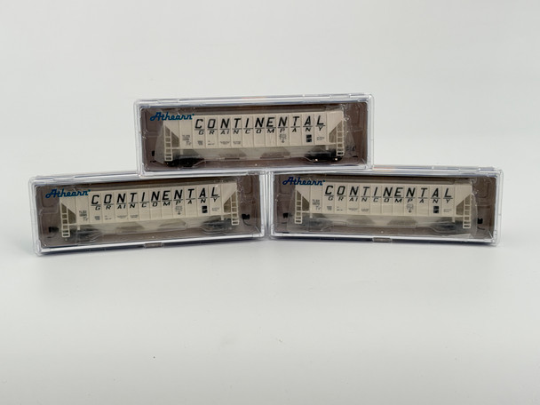 Pre-Owned: Athearn PS 4427 3 Bay covered hopper, 3 pack Continental Grain TLDX - N Scale