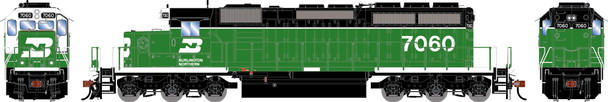 PRE-ORDER: Athearn 3730 - EMD SD40-2 (DC Silent) Burlington Northern (BN) 7060 'White Face' - HO Scale