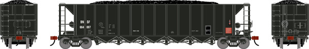 PRE-ORDER: Athearn 3835 - Ortner 5-Bay Rapid Discharge Hopper w/Coal Load BNSF 664007 - HO Scale