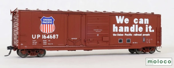 Moloco 75058-02 - Omaha 50' Combo 15-2 boxcar, BC-50-6 &-5, We can handle it...PO 11-75 Union Pacific (UP) 163866 - HO Scale