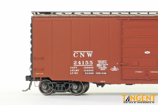 Tangent Scale Models 26022-02 - Original DF Equipped 1964+ 40′ PS-1 9' Door Boxcar Chicago & Northwestern (CNW) 24155 - HO Scale