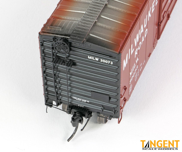 Tangent Scale Models 26032-07 - Delivery 3-1961 w/ Superior Door 40′ PS-1 9' Door Boxcar Milwaukee Road (MILW) 30106 - HO Scale