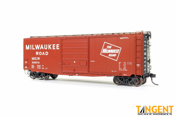 Tangent Scale Models 26032-09 - Delivery 3-1961 w/ Superior Door 40′ PS-1 9' Door Boxcar Milwaukee Road (MILW) 30130 - HO Scale