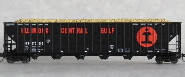 Trainworx 27006-05 - Greenville 7000 Cu Ft Wood Chip Hopper with Load Illinois Central Gulf (ICG) 870166 - N Scale