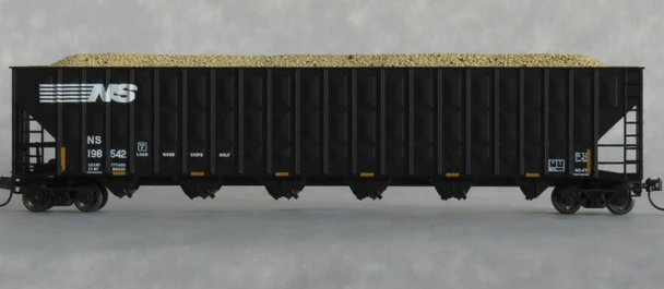 Trainworx 27013-12 - Greenville 7000 Cu Ft Wood Chip Hopper with Load Norfolk Southern (NS) 198982 - N Scale