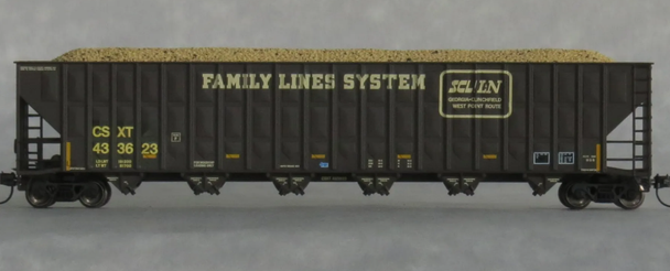 Trainworx 27024-09 - Greenville 7000 Cu Ft Wood Chip Hopper with Load CSX (CSXT) 433623 - N Scale