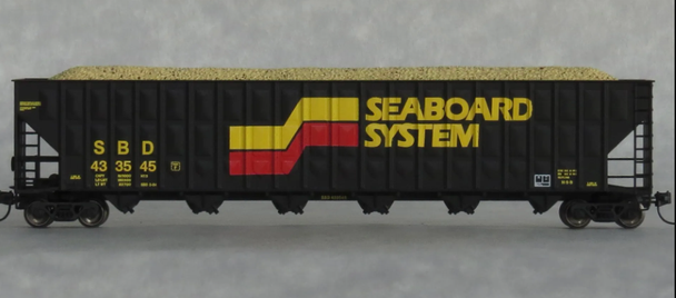 Trainworx 27051-06 - Greenville 7000 Cu Ft Wood Chip Hopper with Load Seaboard System (SBD) 433595 - N Scale
