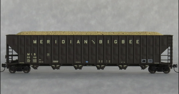 Trainworx 27058-05 - Greenville 7000 Cu Ft Wood Chip Hopper with Load Meridian & Bigbee (MB) 2014 - N Scale
