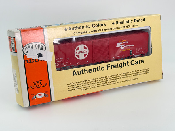 Pre-Owned: Con Cor 60’ Single Door Auto Parts Car kit Santa Fe 37760 - HO Scale