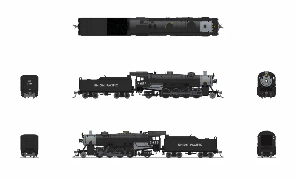 Broadway Limited 10091 - USRA Light Mikado (DCC and Sound) Union Pacific (UP) 2496 - N Scale