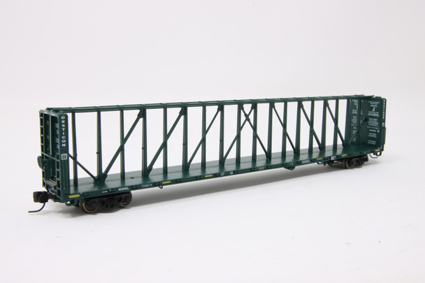 Jackson Railcar N601034 - 73' Centerbeam Flatcar Northwestern Oklahoma Railroad (NOKL) 733869 - N Scale