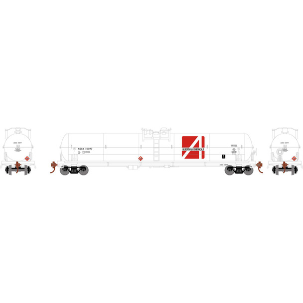 Athearn 2208 - 62' Tank Car Alberta Gas (AGCX) 10138 - HO Scale