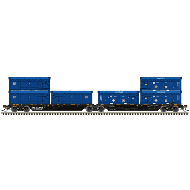 PRE-ORDER: Atlas Master 20008450 - Articulated Bulk Carrier with Six (6) Waste Containers Heritage Environmental Services (HESX) 9970 - HO Scale