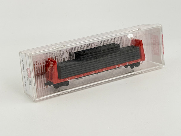 Pre-Owned: Micro-Trains 61’8” Bulkhead Flat w/load - NIB Canadian Pacific Railway 317138 - N Scale