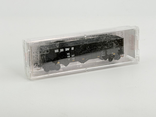 Pre-Owned: Micro-Trains 100 ton 3-bay open hopper rib sides w/coal load Norfolk Southern 146557 - N Scale
