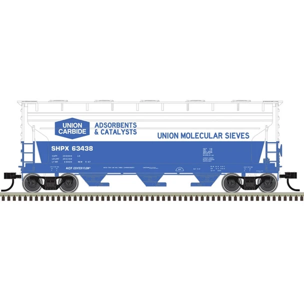 Atlas Trainman 20008113 - ACF 3560 COVERED HOPPER Union Carbide (SHPX) 63438 - HO Scale
