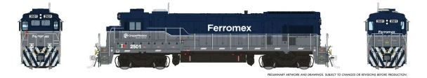PRE-ORDER: Rapido 1074008 - GE B23-7 (DC Silent) Ferromex (FSRR) 2501 Executive Scheme - HO Scale