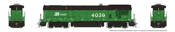 PRE-ORDER: Rapido 1074031 - GE B30-7A Booster 'Twinkie' (DC Silent) Burlington Northern (BN) 4039 w/Early Grille - HO Scale
