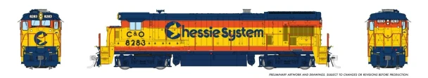 PRE-ORDER: Rapido 1074516 - GE B30-7 (DCC and Sound) Chessie (C&O) 8283 - HO Scale