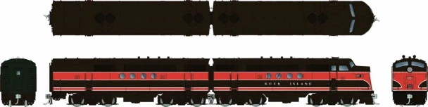 PRE-ORDER: Rapido 1004011 - EMD FT A+B (DC Silent) Rock Island (CRIP) Red & Black: #89A + 89B - HO Scale