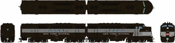 PRE-ORDER: Rapido 1004024 - EMD FT A+B (DC Silent) New York Central (NYC) Lightning Stripe: #1600 + 2400 - HO Scale