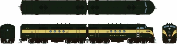 PRE-ORDER: Rapido 1004028 - EMD FT A+B (DC Silent) Seaboard Air Line (SAL) Green & Yellow: #4005 + 4105 - HO Scale