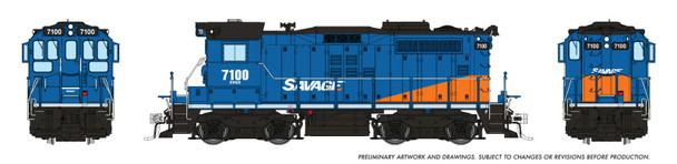 PRE-ORDER: Rapido 1108015 - CN SW1200RSm 'SWEEP' (DC Silent) Savage Alberta Railway 7100 - HO Scale