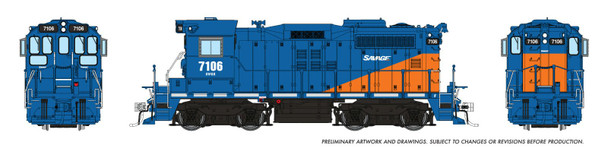 PRE-ORDER: Rapido 1108519 - CN SW1200RSm 'SWEEP' (DCC and Sound) Savage Alberta Railway 7106 - HO Scale