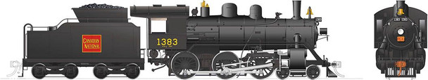 PRE-ORDER: Rapido 603012 - H-6-g 4-6-0 (DC Silent) Canadian National (CN) 1383 Straight Wafer - HO Scale