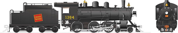 PRE-ORDER: Rapido 603506 - H-6-g 4-6-0 (DCC and Sound) Canadian National (CN) 1384 Tilted Wafer - HO Scale