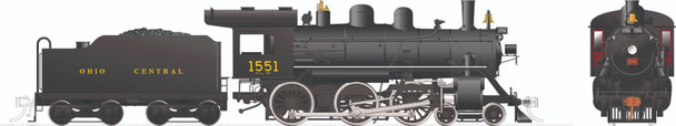 PRE-ORDER: Rapido 603521 - H-6-g 4-6-0 (DCC and Sound) Ohio Central (OHCR) 1551 - HO Scale