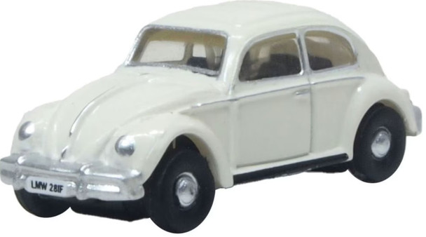 Oxford Diecast NVWB008 - 1960s Volkswagen Beetle - Assembled - White  - N Scale