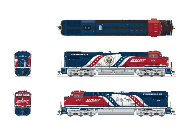 PRE-ORDER: Broadway Limited 10883 - GE ES44AC (DC Silent) BNSF 2026 America250 Series - N Scale