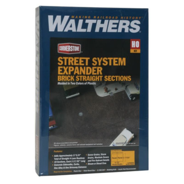 Walthers 933-3156 - Brick Street System - Straight Sections (10)   - HO Scale Kit