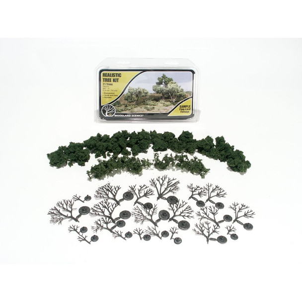 Woodland Scenics 1111 - 3/4"-3"Med Grn Decid Tree 21/Kt