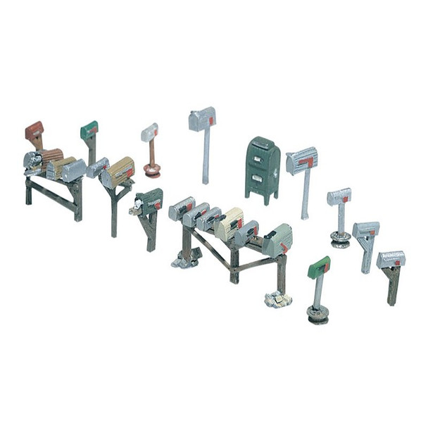 Woodland Scenics #206 - Assorted Mailboxes - HO Scale Kit